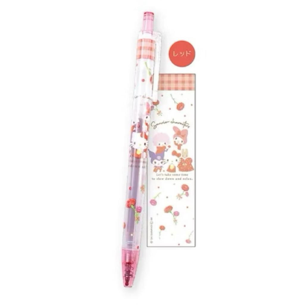 現貨 🖊️日本 三麗鷗角色 花卉系列 按壓式中性筆｜6入組-細節圖2