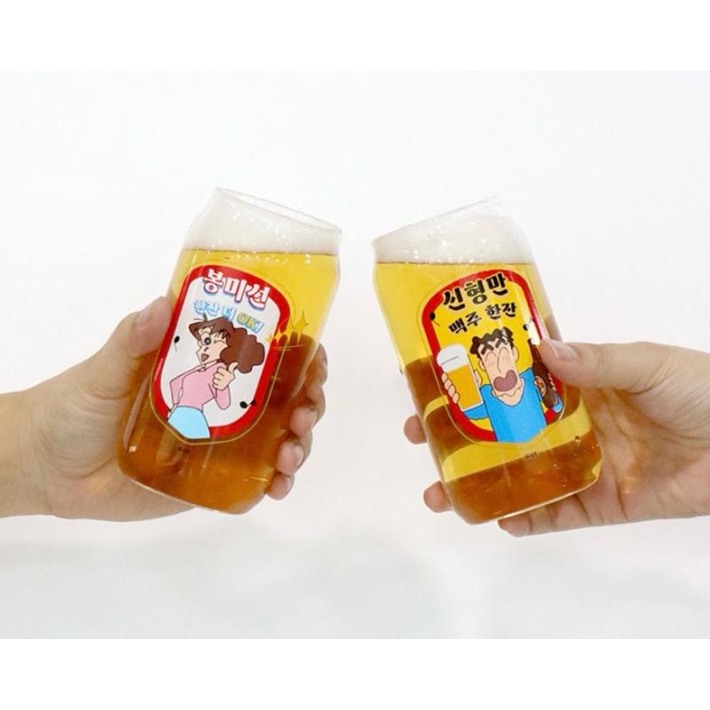 🇰🇷蠟筆小新廣志和美冴玻璃杯330ml 2入-細節圖3