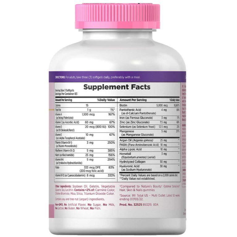 ☺️開幕現貨🙌🏻(2027/01)美國好市多Nature＇s Bounty 自然之寶 膠原蛋白 頭髮 皮膚 指甲250顆-細節圖2