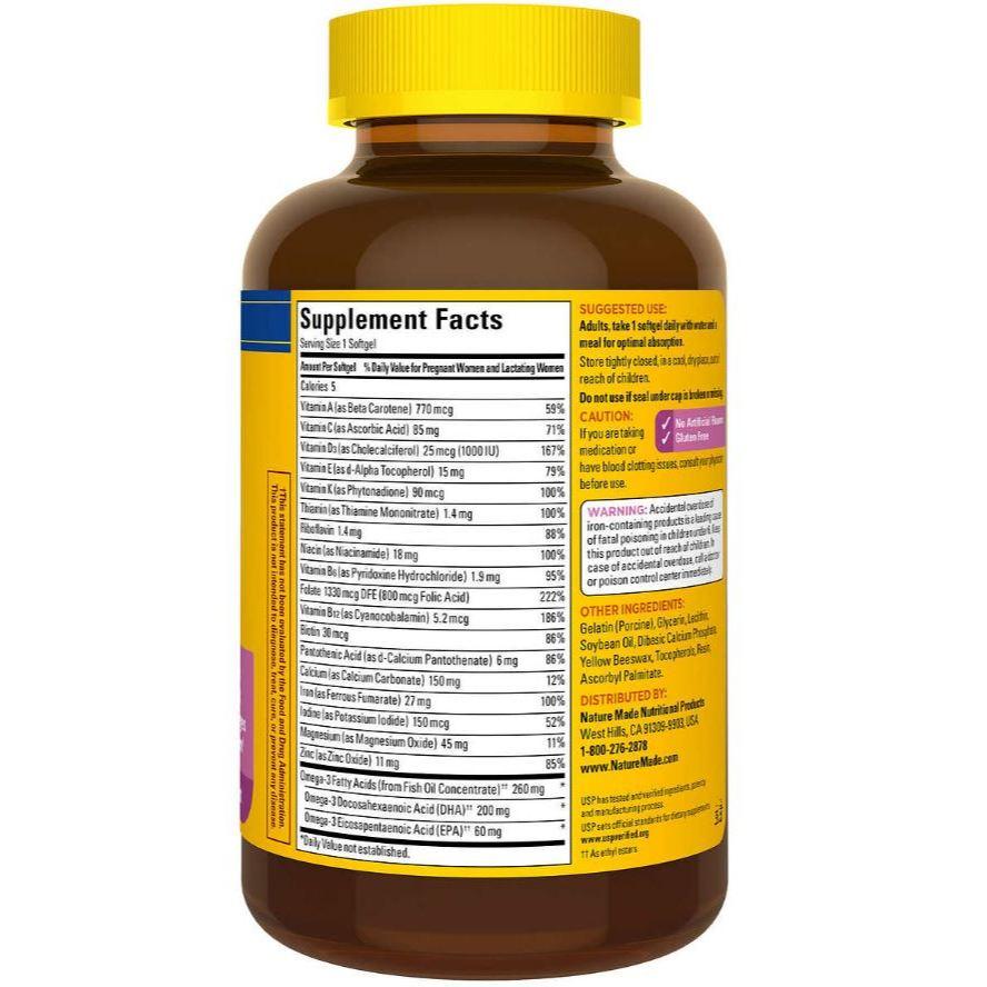 ☺️開幕現貨🙌🏻美國好市多Nature Made萊萃美 孕婦 產前綜合維生素+DHA 含葉酸D3碘和鋅150粒-細節圖2