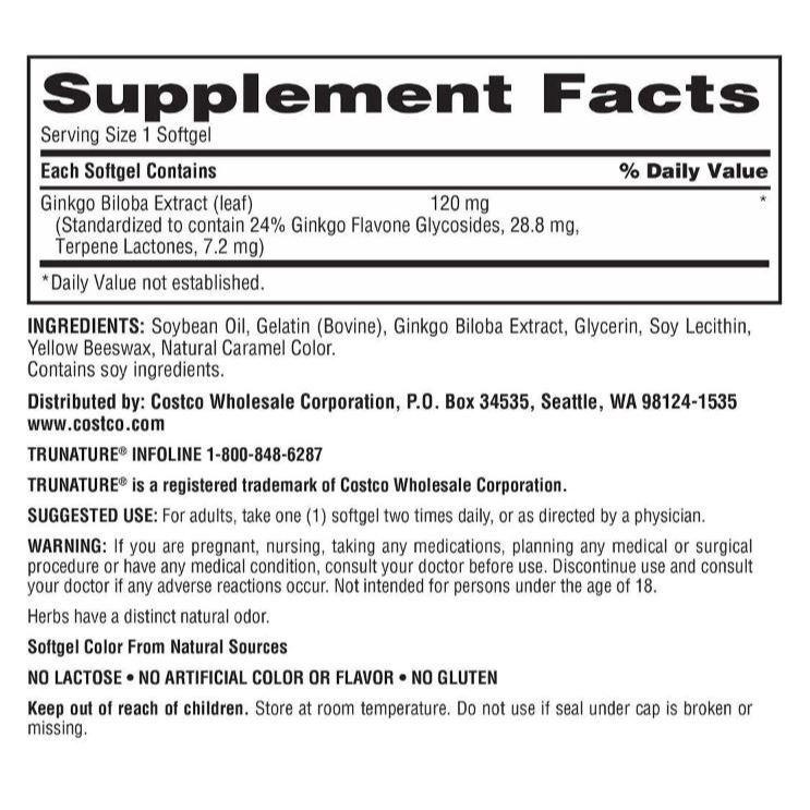 ☺️開幕現貨🌴(2028/03)美國好市多 Trunature 銀杏 340粒-細節圖3