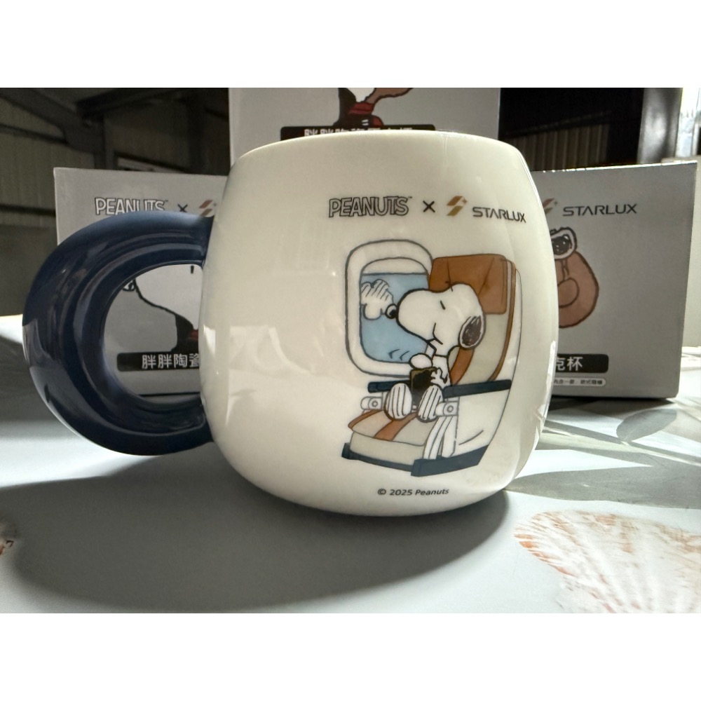 史努比X星宇航空胖胖陶瓷馬克杯-規格圖1