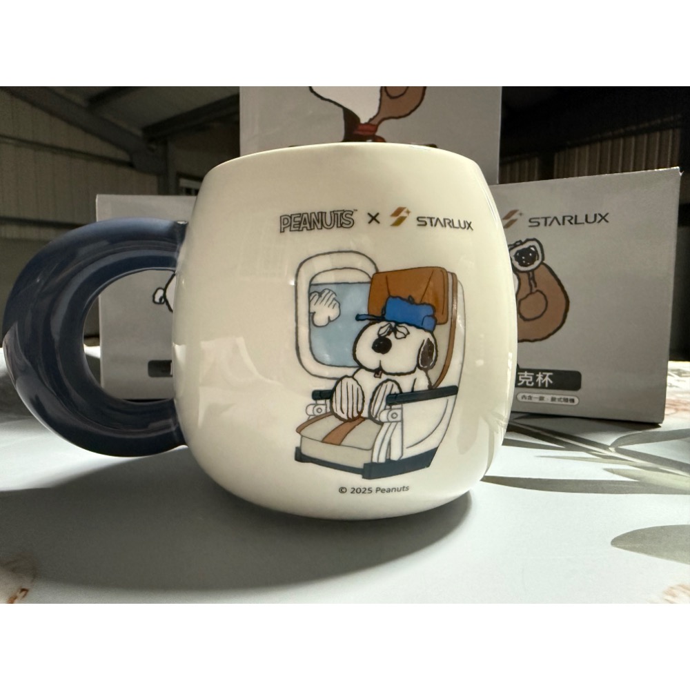 史努比X星宇航空胖胖陶瓷馬克杯-規格圖1
