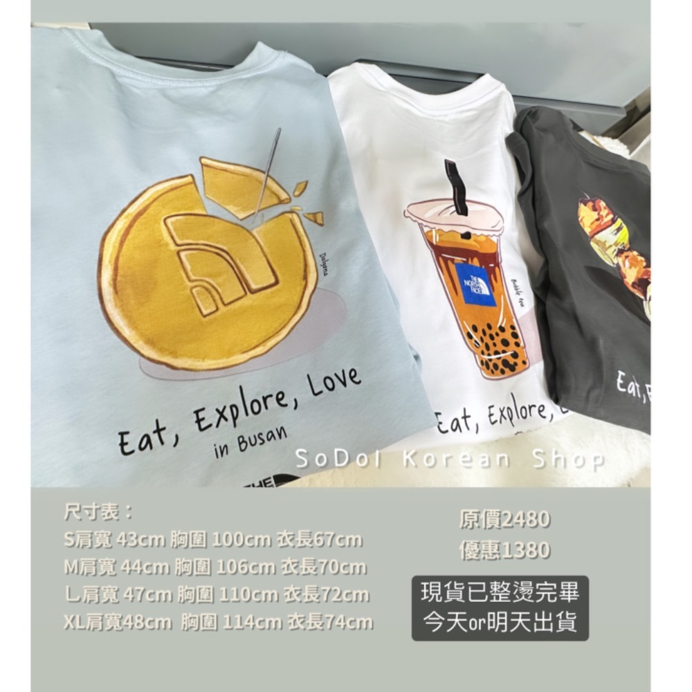 2023韓國The North Face城市限定Tee 情侶/團服-細節圖2