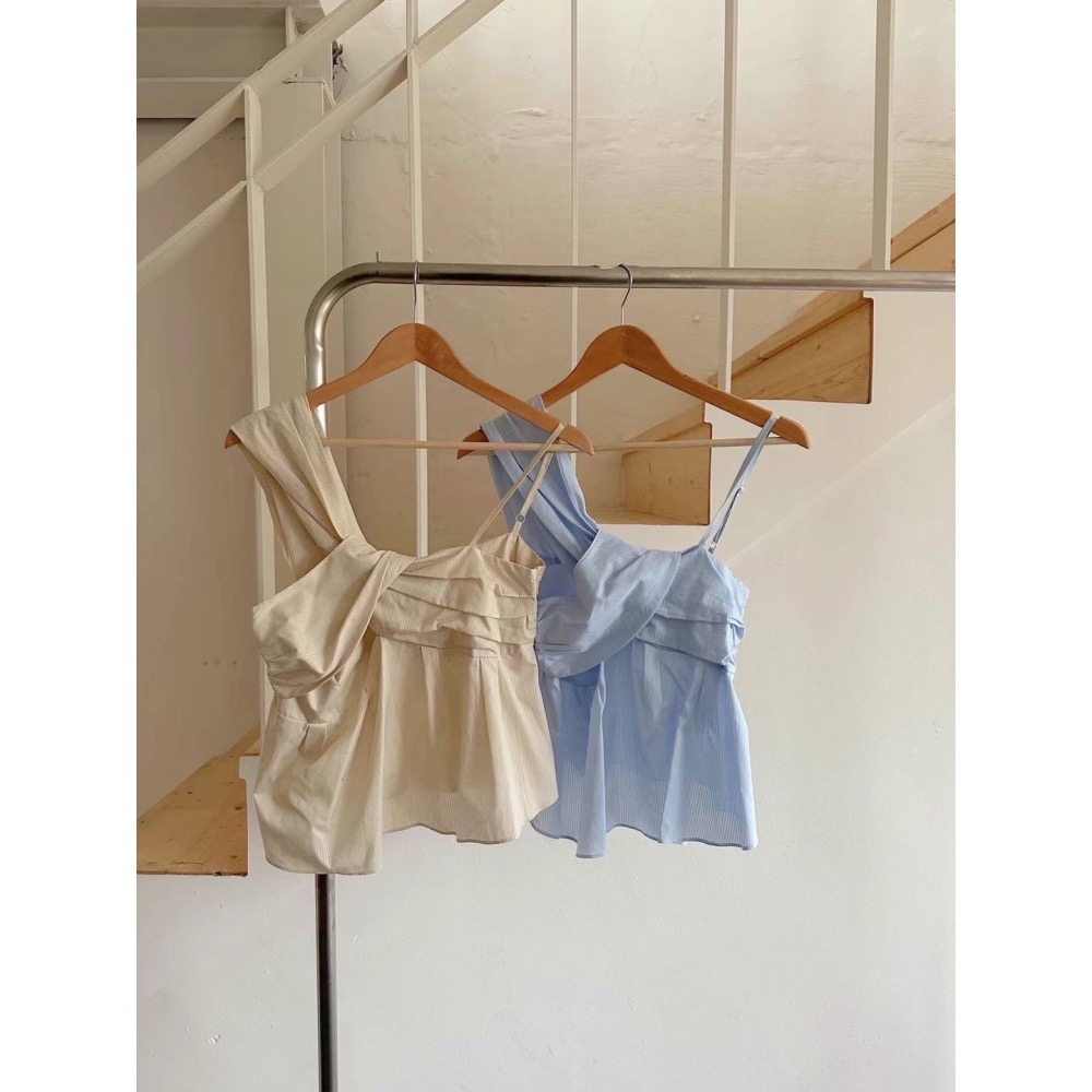 換季優惠Ballerina 法式芭蕾女伶 設計款不對稱上衣-細節圖8