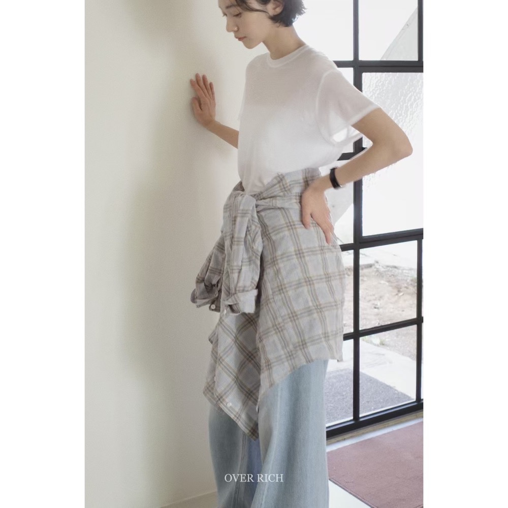 野風入懷|寬鬆格紋襯衫-細節圖2