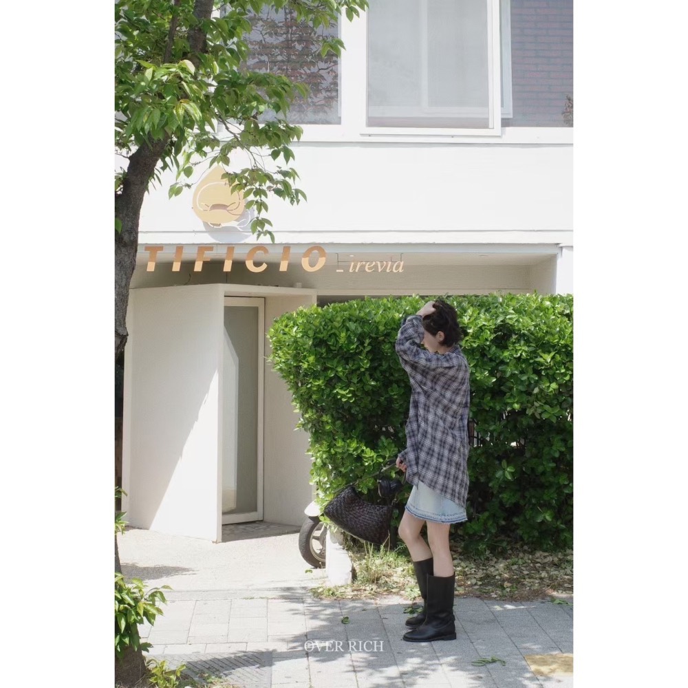 野風入懷|寬鬆格紋襯衫-細節圖7