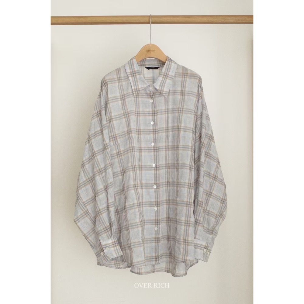 野風入懷|寬鬆格紋襯衫-細節圖10