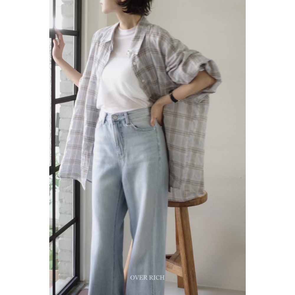 野風入懷|寬鬆格紋襯衫-規格圖10