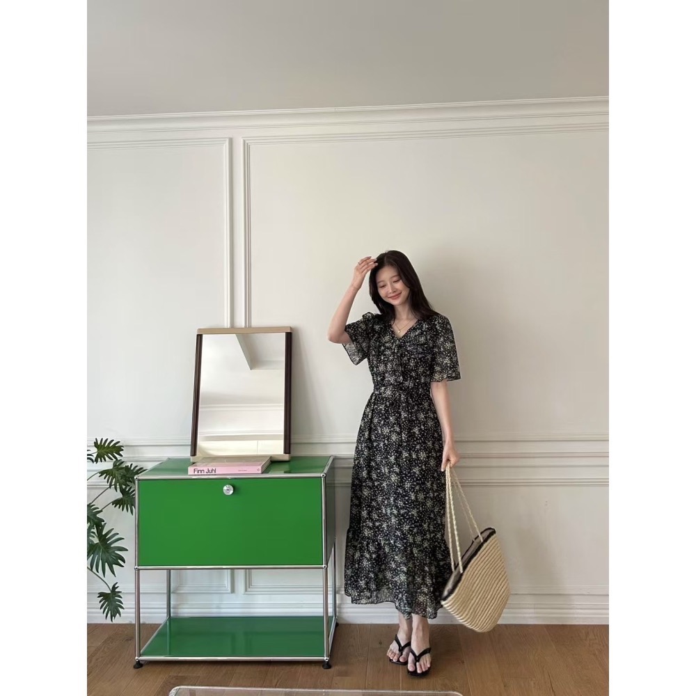 雨落花間|特別有氣質的碎花洋裝-細節圖2