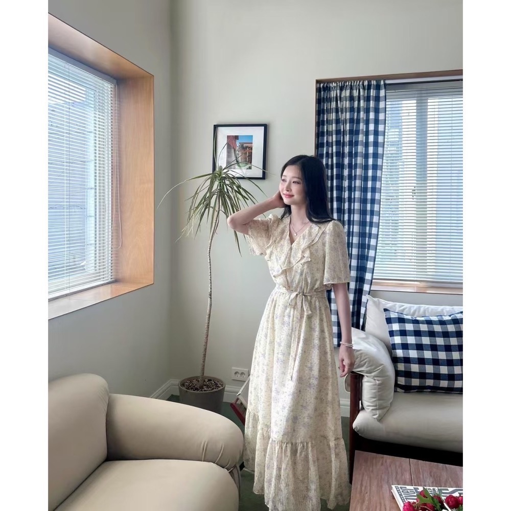 雨落花間|特別有氣質的碎花洋裝-細節圖4