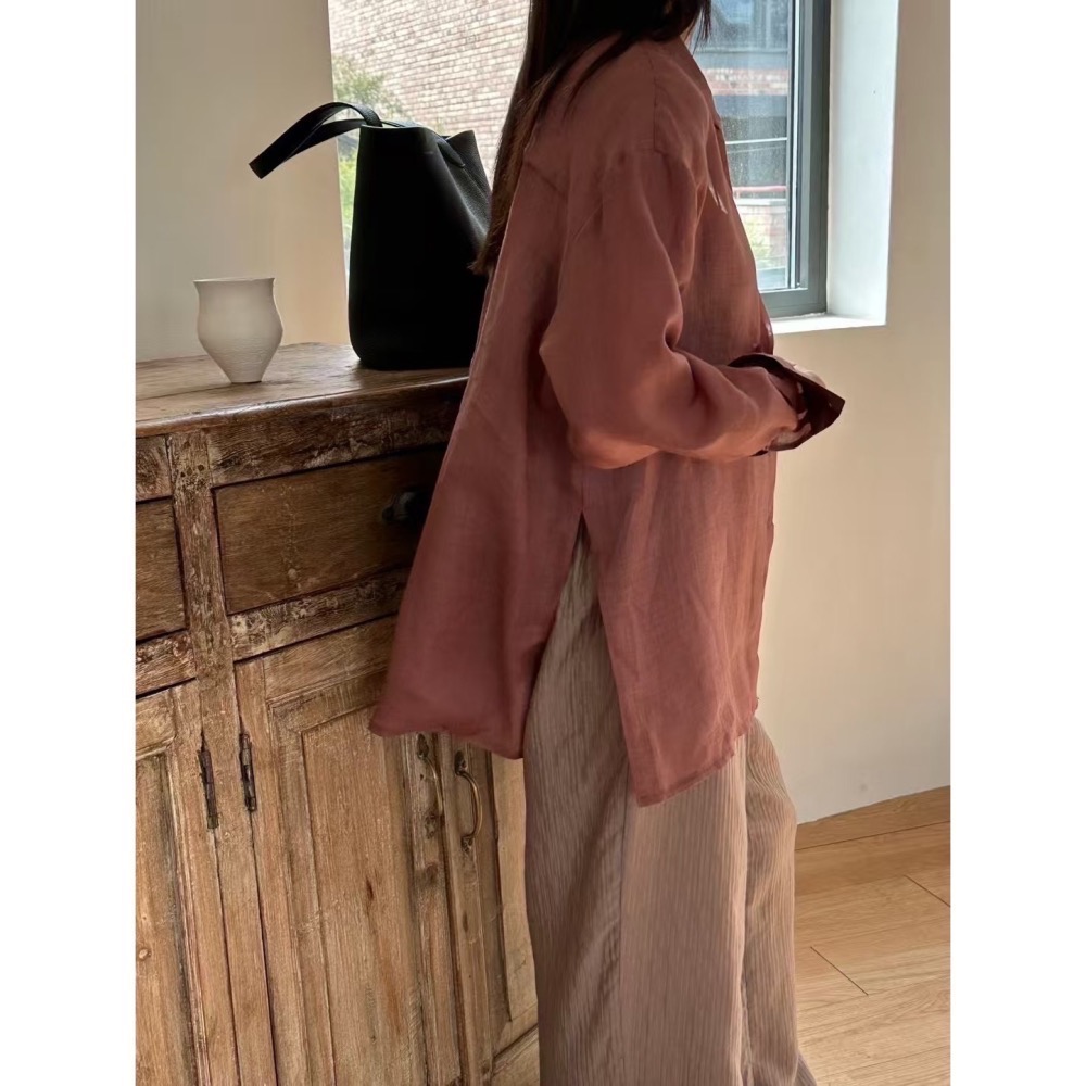 曠野無聲|亞麻襯衫外罩 春夏-細節圖3