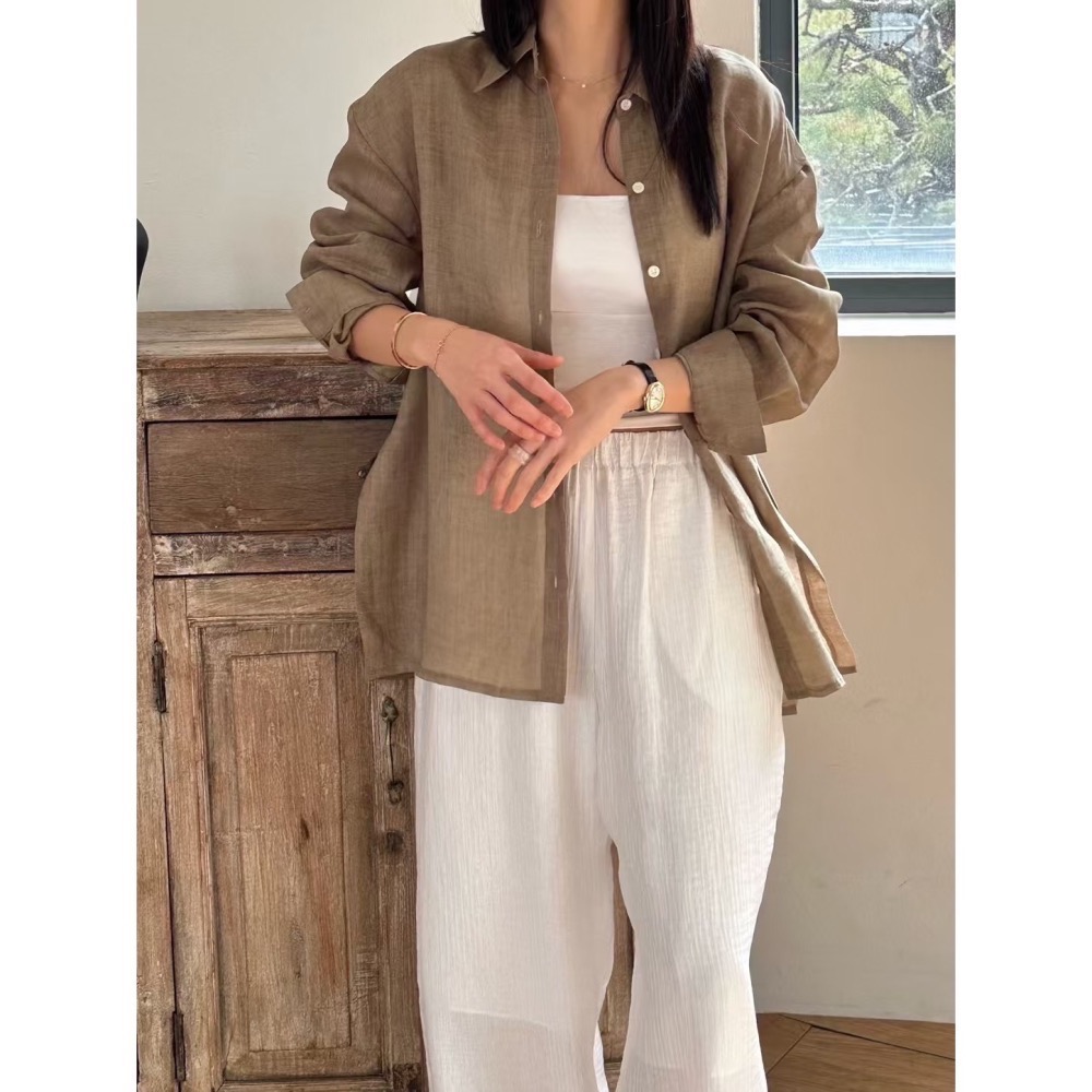 曠野無聲|亞麻襯衫外罩 春夏-細節圖5