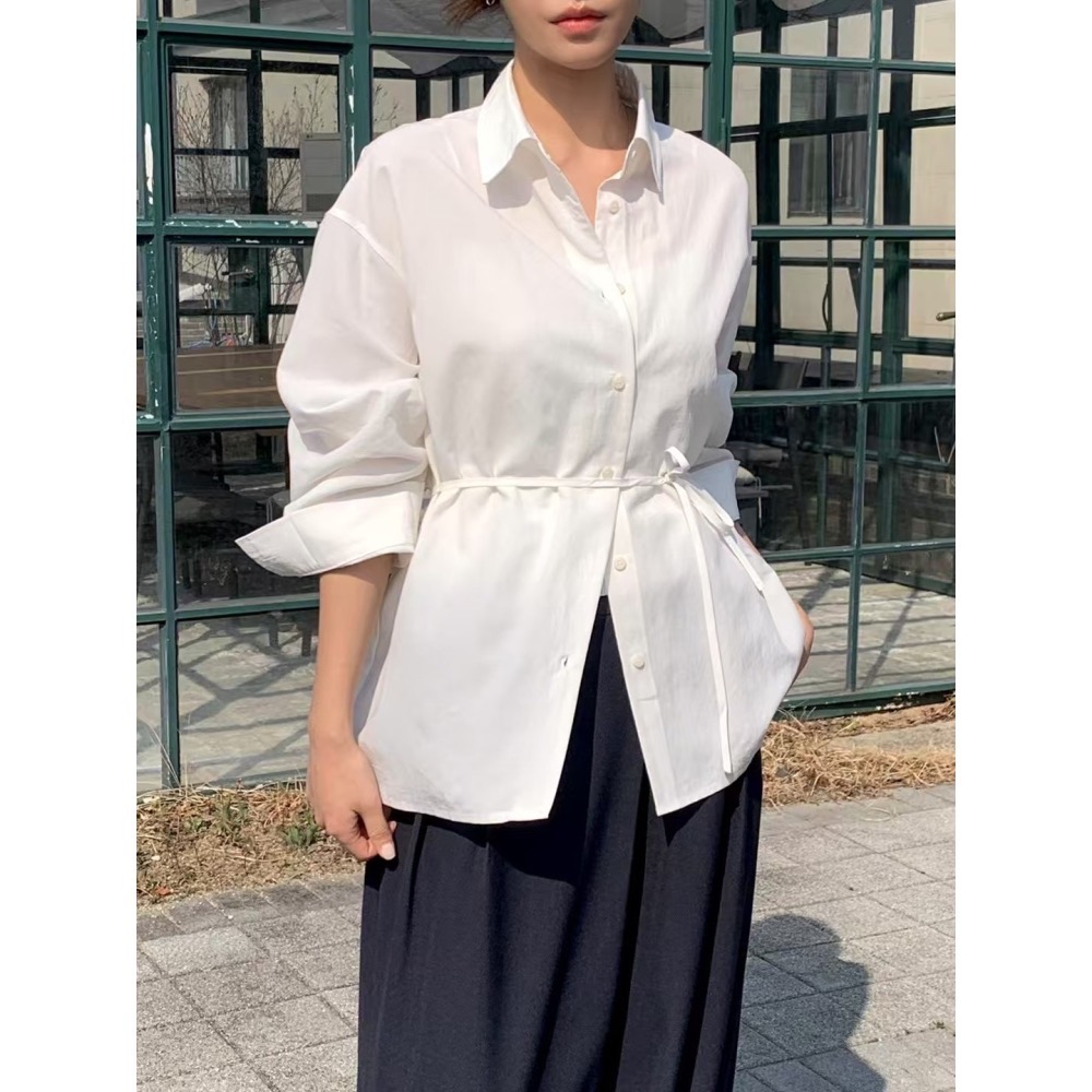 晨曦拾影|日光綁腰設計襯衫-細節圖2