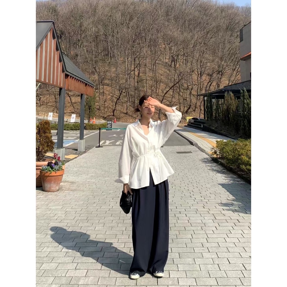 晨曦拾影|日光綁腰設計襯衫-細節圖4