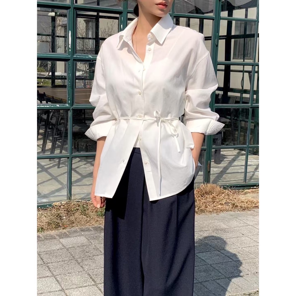 晨曦拾影|日光綁腰設計襯衫-規格圖8