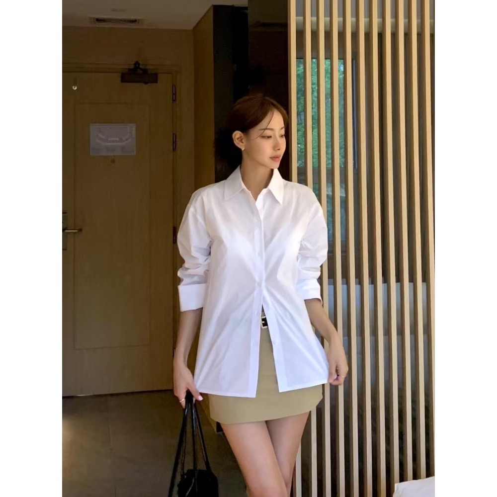 暮結拾光|美背開叉設計襯衫-細節圖4