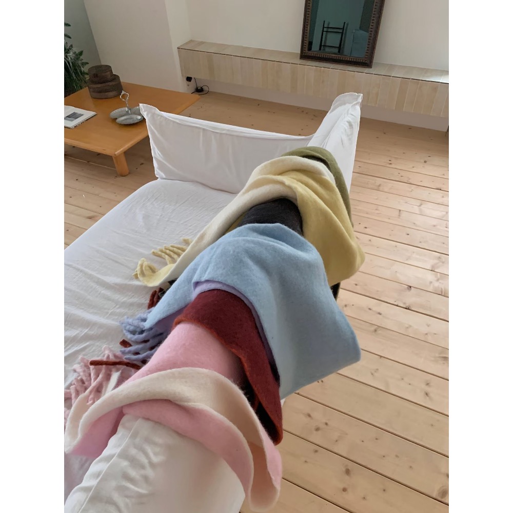 雙面拼色扭結羊毛圍巾🐑🧣-規格圖10