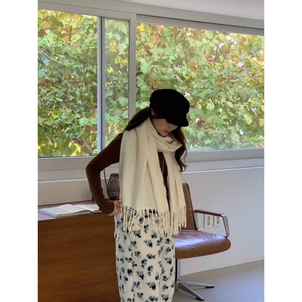 🇰🇷15%Cashmere羊毛15色素色圍巾🐑-細節圖4