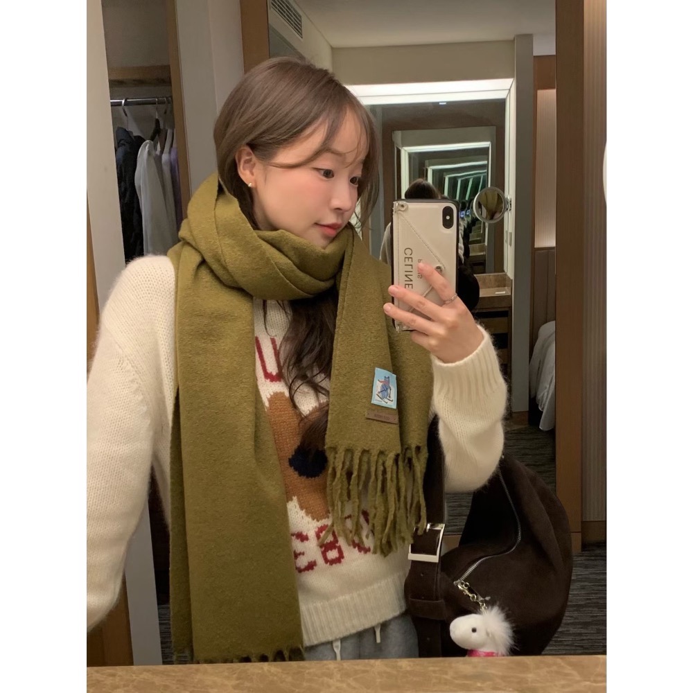 🇰🇷15%Cashmere羊毛15色素色圍巾🐑-規格圖11