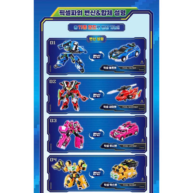 韓國境內版 迷你特攻隊 pixel power 像素力量 賽米 變形機器人-細節圖5