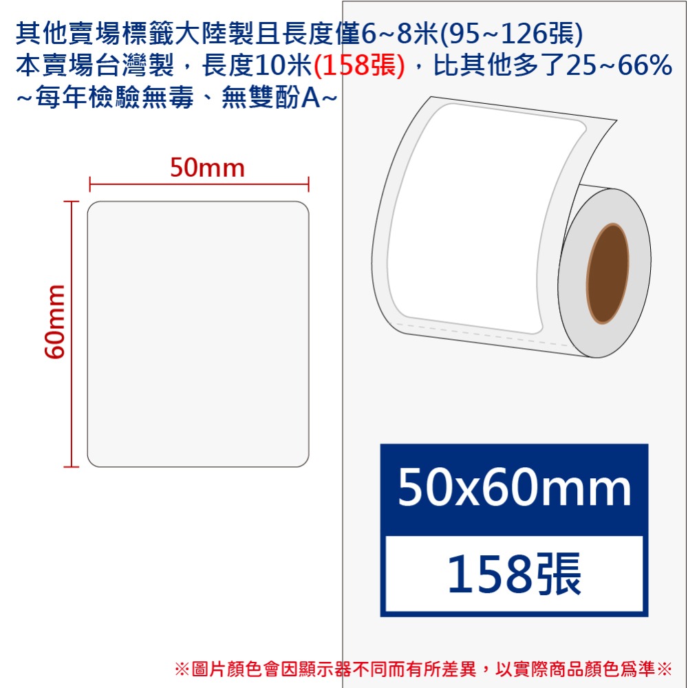 【酷達人】 L1S標籤紙 白色+12色🌞50*60~50*90mm🌞B21S標籤紙 B1標籤紙 台灣製-規格圖6