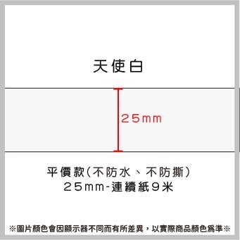 白色25*9米連續紙