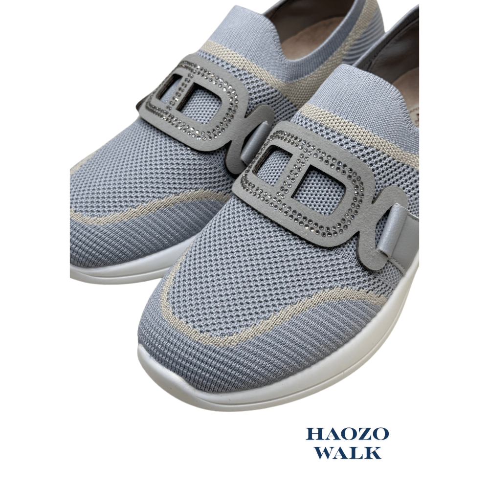 【好走鞋室】現貨當日出 女款水鑽釦彈力襪套鞋 超輕量健走鞋 透氣休閒鞋 休閒鞋 懶人鞋 運動鞋 健走鞋-細節圖3