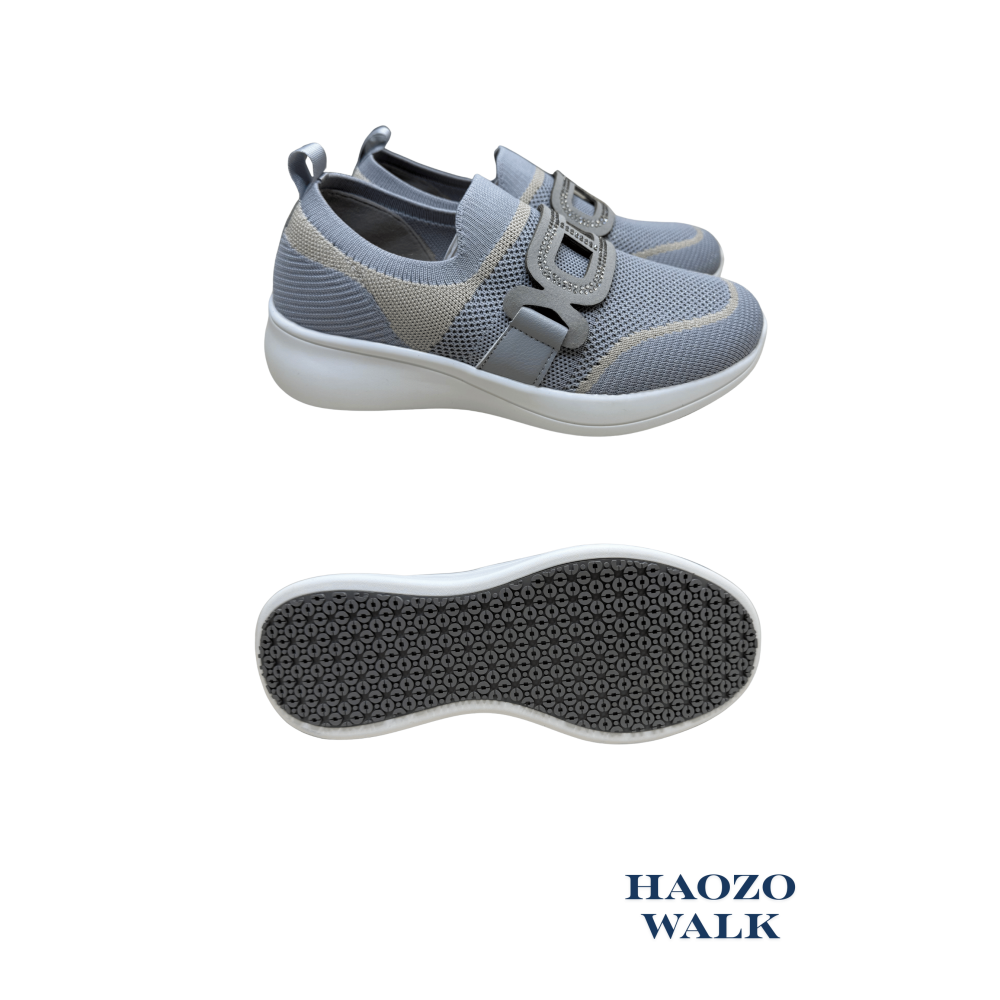 【好走鞋室】現貨當日出 女款水鑽釦彈力襪套鞋 超輕量健走鞋 透氣休閒鞋 休閒鞋 懶人鞋 運動鞋 健走鞋-細節圖4