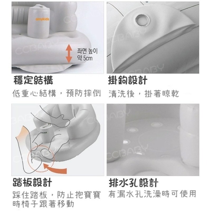 【加厚款 12H出貨】寶寶充氣沙發 多功能充氣餐椅 寶寶學坐充氣椅 充氣沙發 幫寶椅 寶寶椅 充氣椅 嬰兒椅 學坐椅-細節圖3