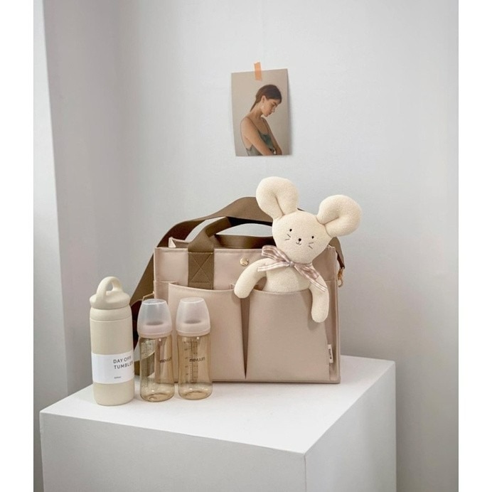 【台灣現貨 12H出貨】百搭大容量媽媽包 手推車掛包  帆布包女 大容量 手提包托特包 多功能手提媽媽包外出單肩斜挎-細節圖2