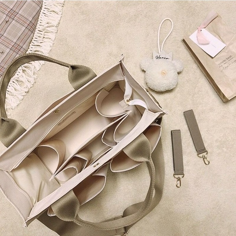 【台灣現貨 12H出貨】百搭大容量媽媽包 手推車掛包  帆布包女 大容量 手提包托特包 多功能手提媽媽包外出單肩斜挎-細節圖8