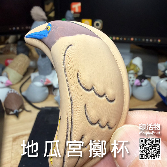 【印活物】3D列印 黑冠麻鷺 地瓜宮 擲杯-細節圖9