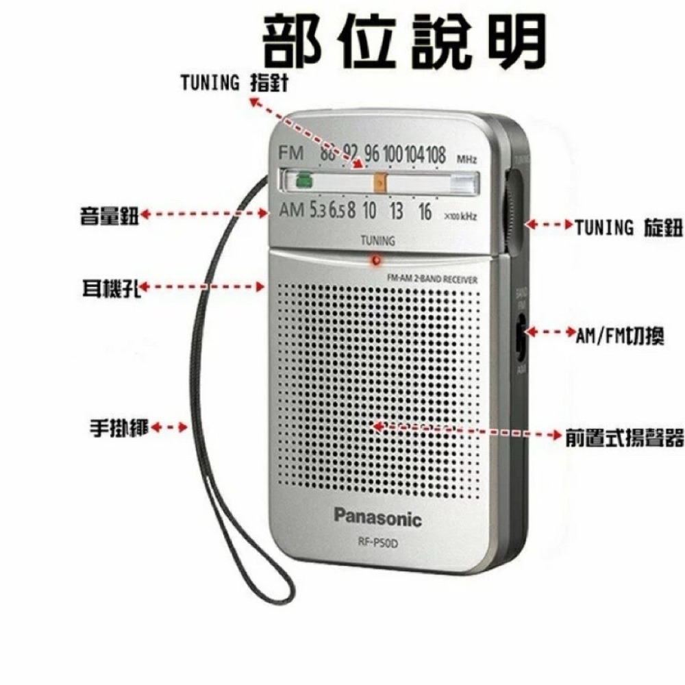 Panasonic國際牌 RF-P50D /P150D 二波段AM/FM 防災收音機 內置喇叭 方便輕巧-細節圖7