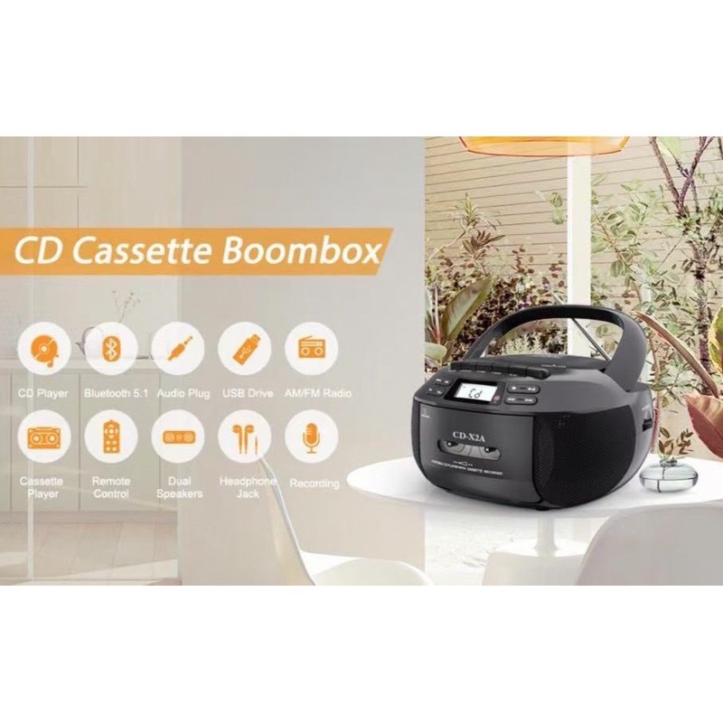 Coral  CD-9900 8800 全功能手提音響 CD播放器 卡帶 AM FM電台 USB SD卡 遙控器-細節圖7