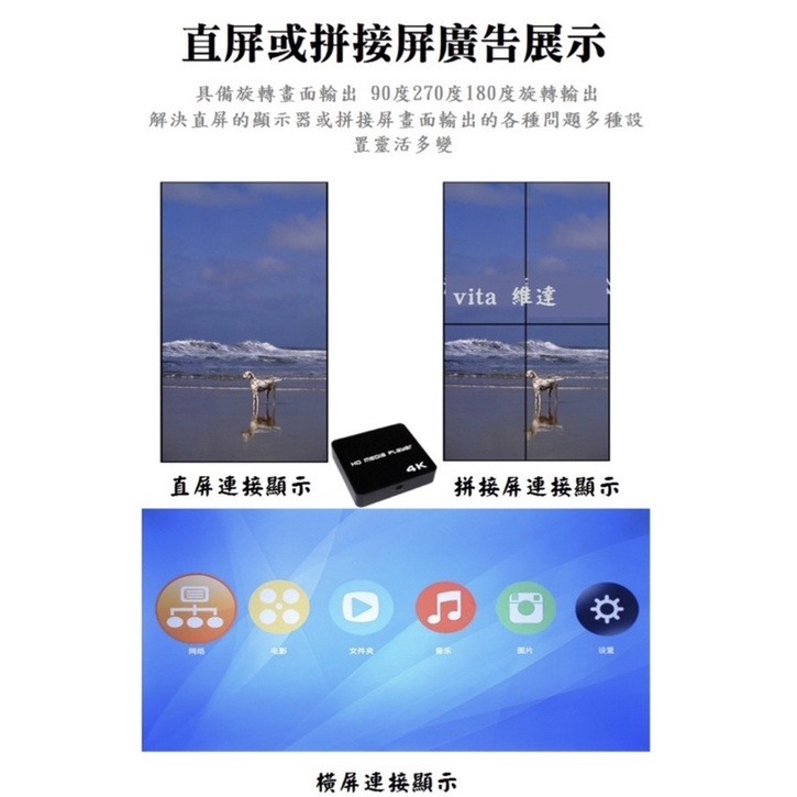 4k播放器 廣告器 手機投屏 跑馬燈 4K高清 可內置2.5吋硬碟 HDMI 全格式影音 多媒體 播放器-細節圖3