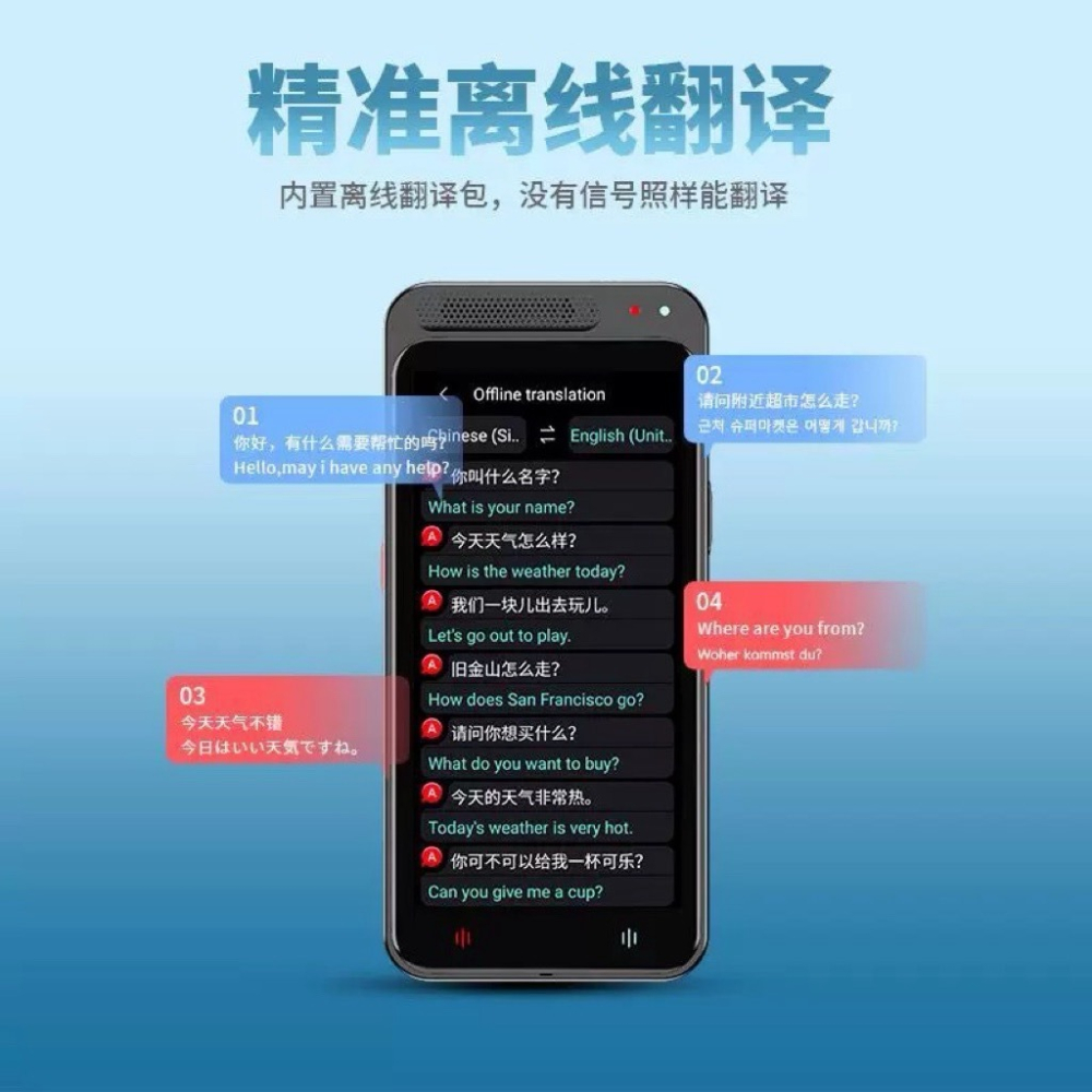 Z6 AI語音助手 無網翻譯機 離線智能翻譯機 同聲翻譯器語音實時對話 多國語言傳譯即時語音同步 出國旅遊神器-細節圖7