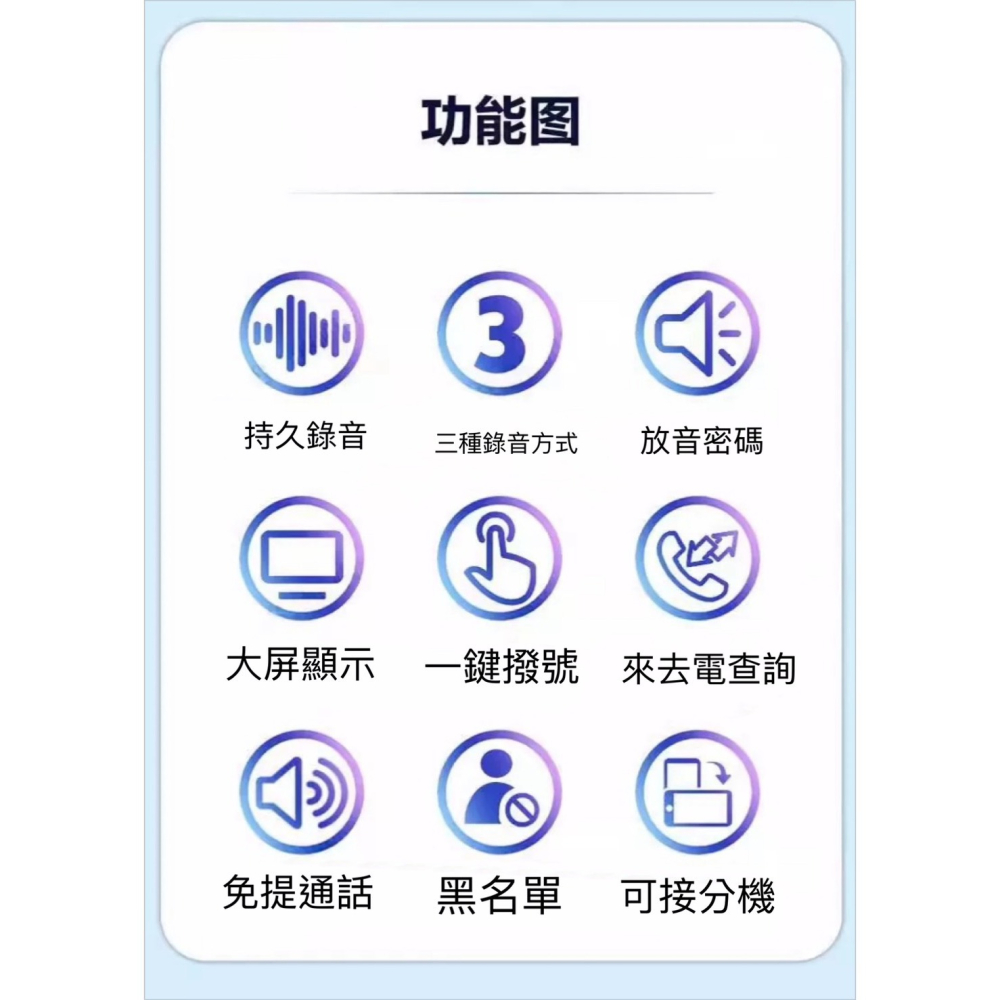 台灣現貨保固 TF30 自動錄音電話機 答錄機 留言 錄音號碼查詢 黑名單防騷擾自動手動錄音座機 Wonder Tr04-細節圖3