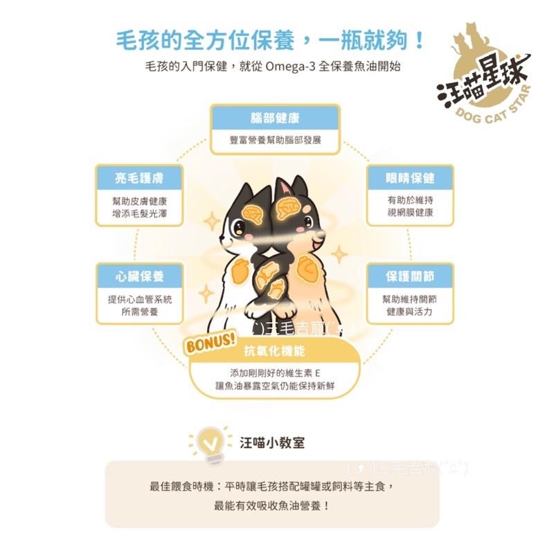 ·DOG CAT STAR汪喵星球·犬貓專用 首創噴霧O-mega3保養魚油 亮毛護膚 護眼明亮 三毛吉寵-細節圖4
