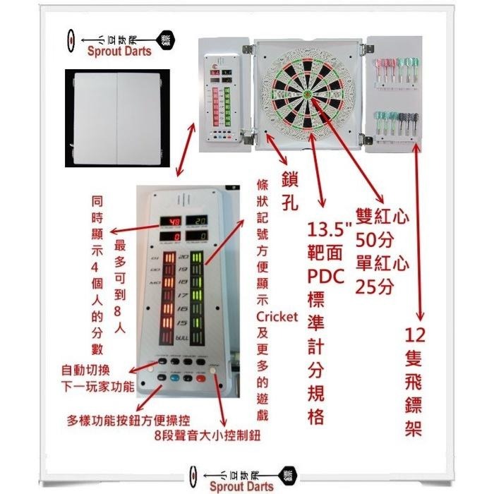 清倉下殺 （限期） C07門式電子飛鏢機  含稅保固6個月-細節圖3