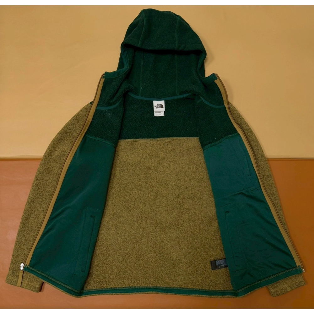 The North Face 男版 S號 棕綠色 綠色 抓絨 外套 NF0A3YRA-細節圖2