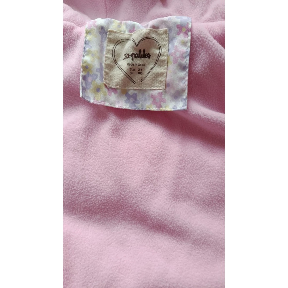 二手女童花朵加絨外套近全新-細節圖3