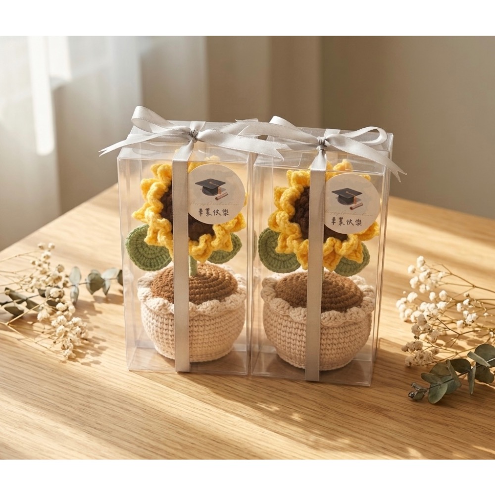 𝓣𝓲𝓷𝓪 𝓗𝓪𝓷𝓭𝓶𝓪𝓭𝓮 🌻 傳遞陽光祝福 純手工鉤織向日葵盆栽 精緻立體毛線向日葵-細節圖2