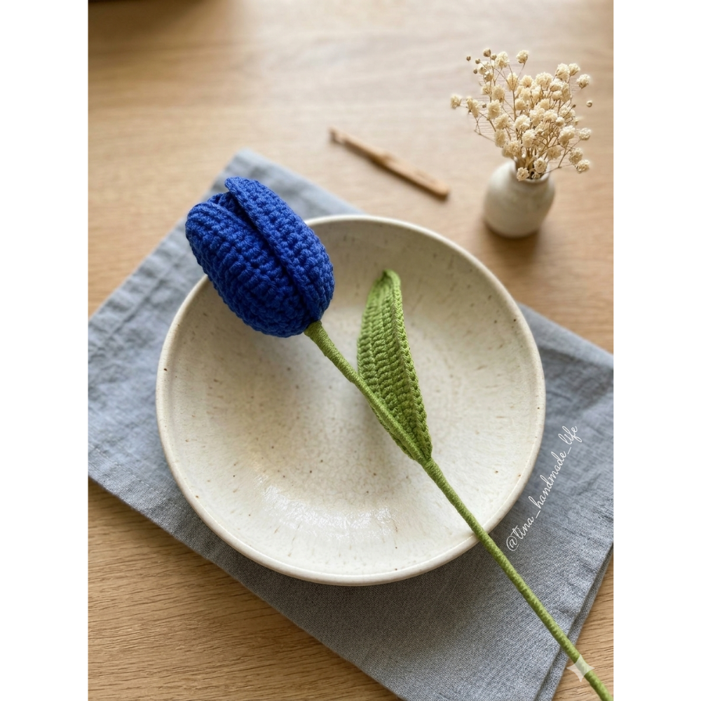𝓣𝓲𝓷𝓪 𝓗𝓪𝓷𝓭𝓶𝓪𝓭𝓮 🌷 傳遞心意 純手工鉤織鬱金香 質感單支毛線花束 | 情人節 閨蜜-細節圖2