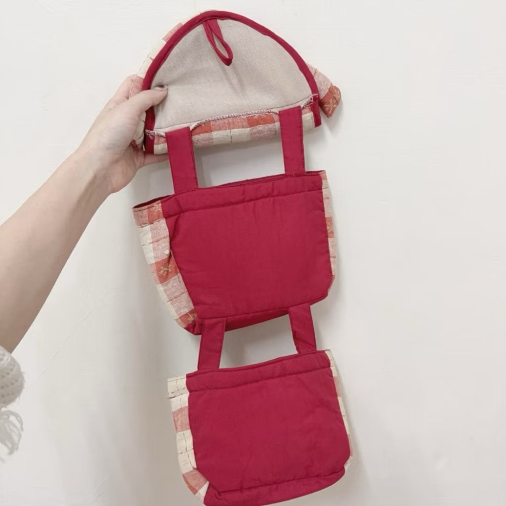 G41箱 昭和 房子🏠 收納袋 布藝掛袋 早期 復古 懷舊 擺飾 童趣 可愛-細節圖6