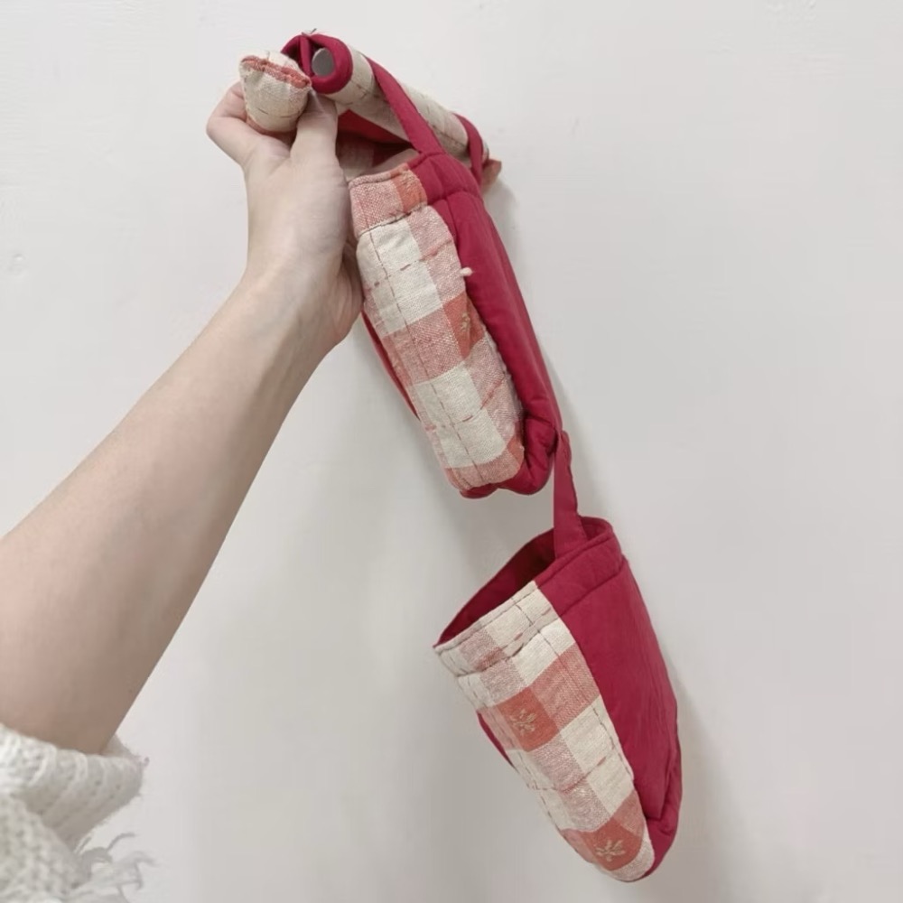 G41箱 昭和 房子🏠 收納袋 布藝掛袋 早期 復古 懷舊 擺飾 童趣 可愛-細節圖7