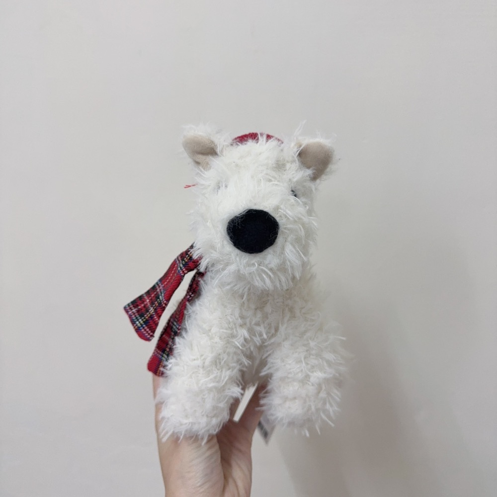 【魔法找回憶】G48箱 白色Jellycat 狗狗系列 西高地白梗犬 可愛Derreck dog 德瑞克狗狗 小狗 玩偶-細節圖2