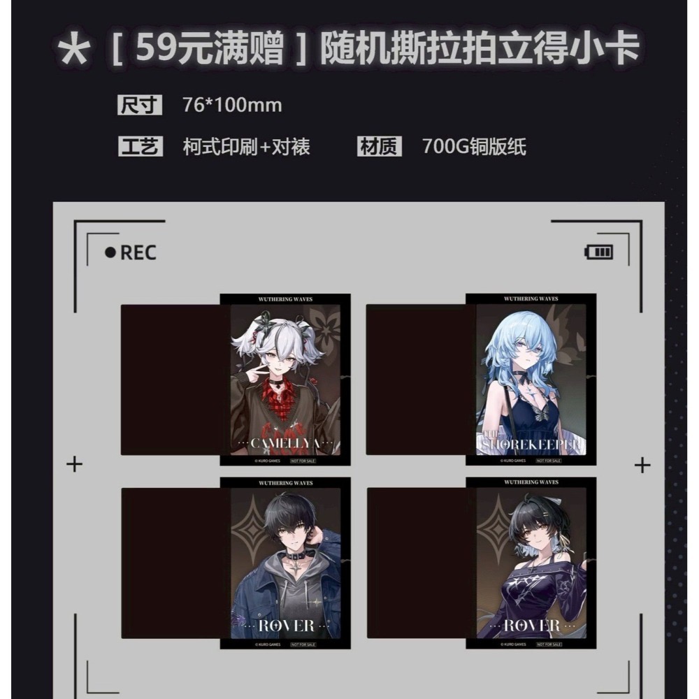 【預購 聯名】鳴潮官方周邊 烏丸屋 椿 守岸人 男漂 女漂 立牌 徽章 抱枕 聯動 鳴潮 周邊-細節圖3