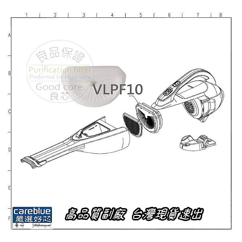 適 百得Black&Decker VLPF10 濾網 Dustbuster 吸塵器 HLVA320J00 N57526-細節圖2