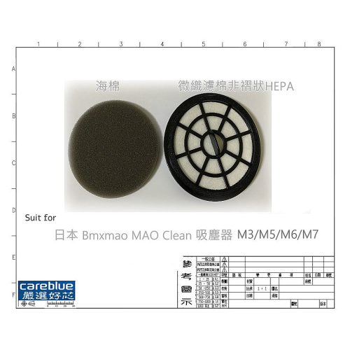 濾網 + 濾棉 FOR 日本 Bmxmao MAO Clean 吸塵器 M3 M5 M6 M7 M8 拖地 副廠耗材